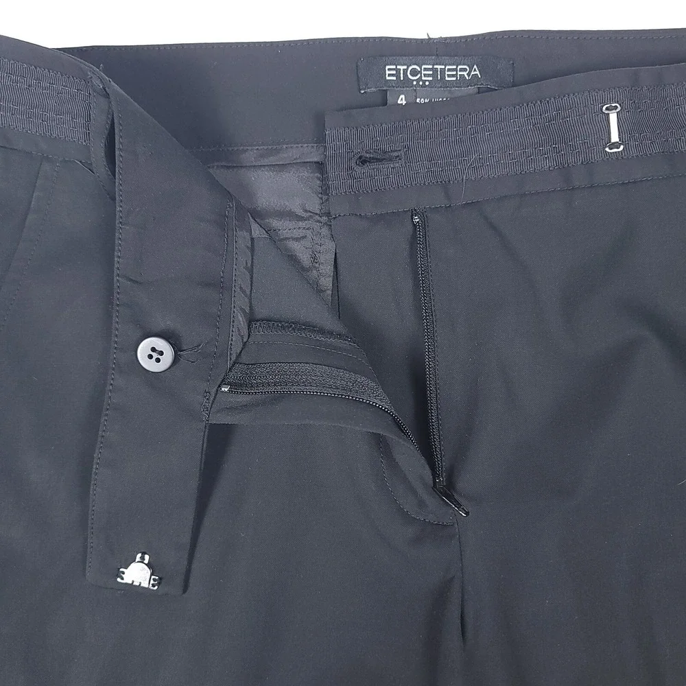Etcetera Womens Black Tailored Walking Bermuda Shorts Sz 4 Viscose Blend Stretch